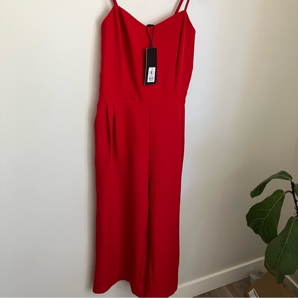 Red Sleeveless Jumpsuit